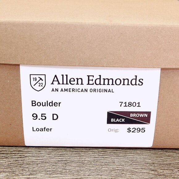 Allen Edmonds BOULDER Driving Loafer 9.5 D Black / Brown * add $15 Cedar Trees main image 4